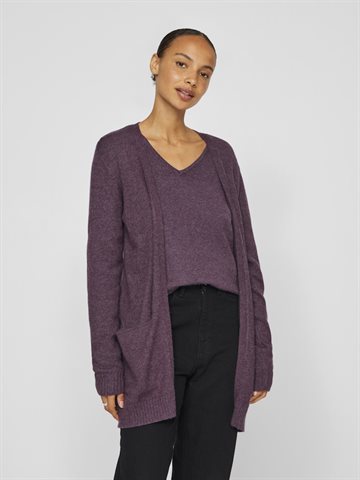 VILA RIL PLUM PERFECT OPEN STRIK CARDIGAN - 14044041